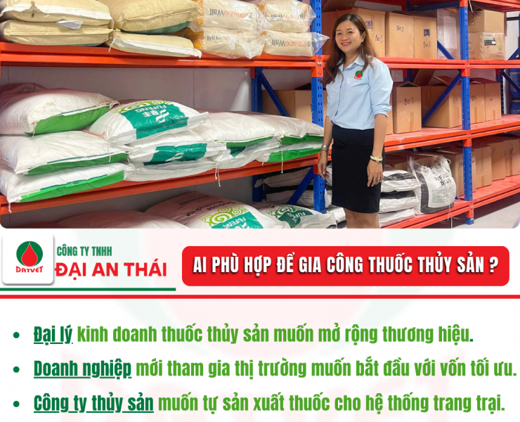 ĐỐI TƯỢNG PHÙ HỢP ĐỂ GIA CÔNG THUỐC THỦY SẢN?